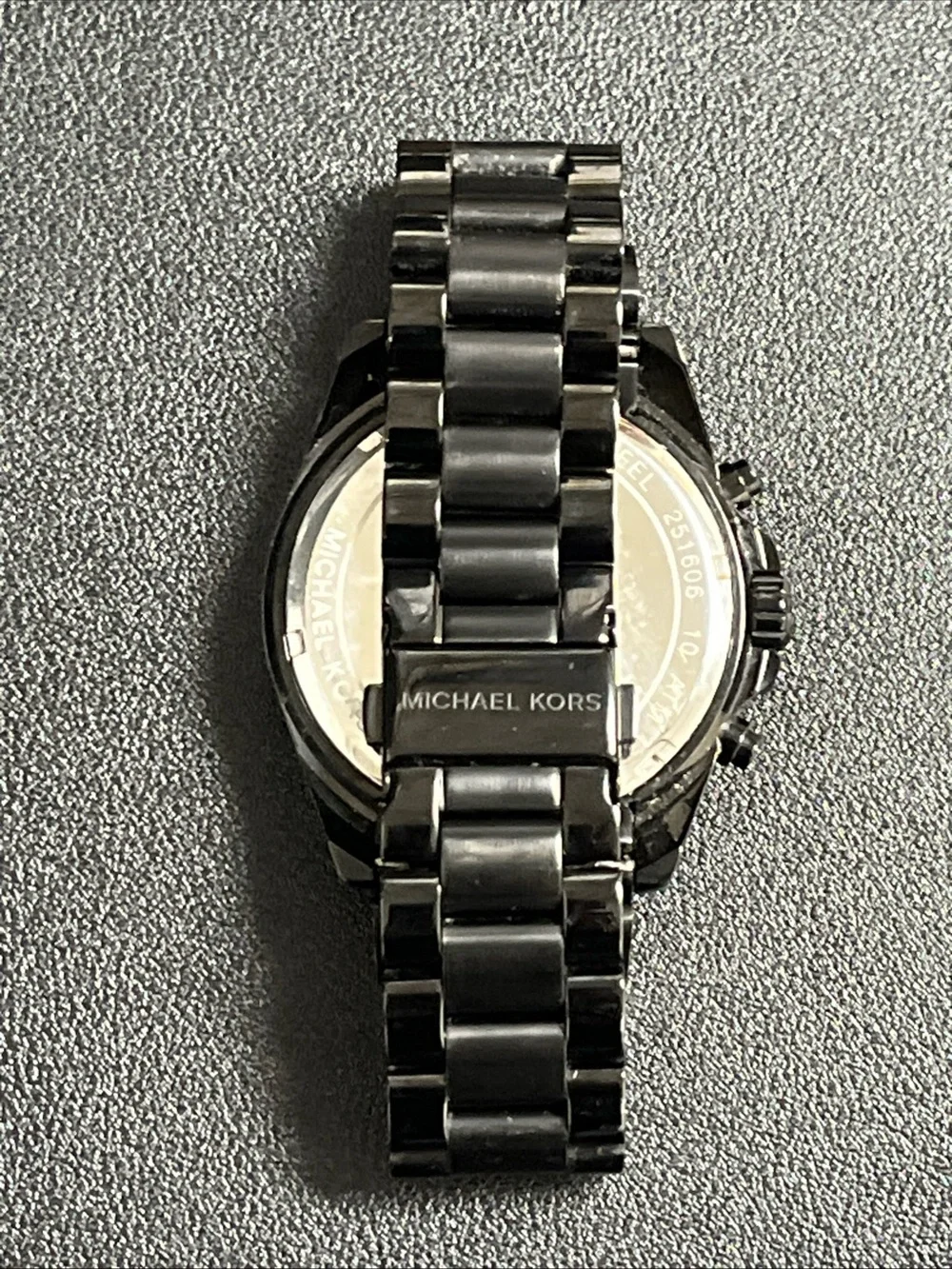 Michael Kors Black Stainless Steel Chronograph Watch New Battery